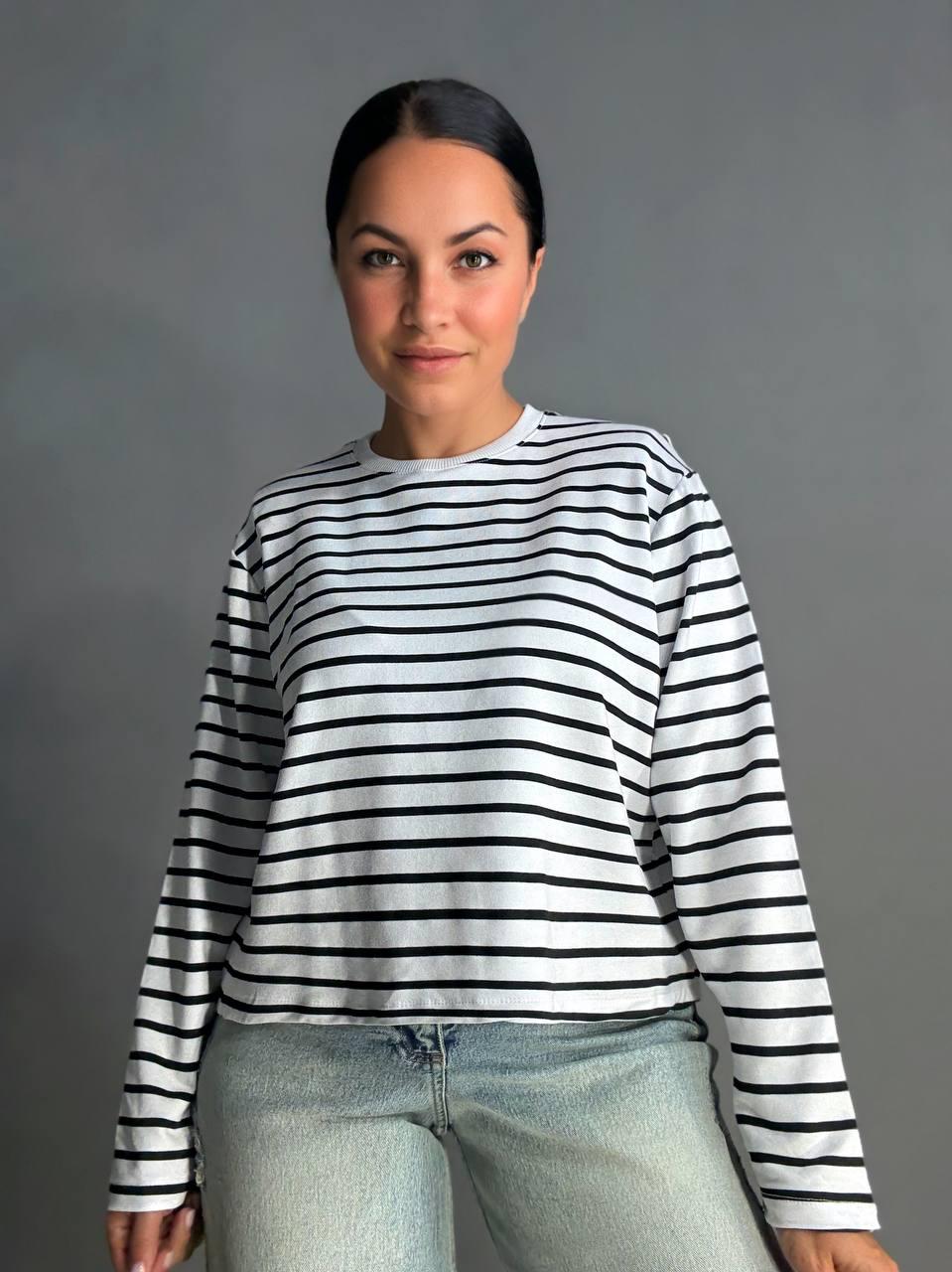 Лонгслів жіночий KEYYMOD 34094 реглан в смужку з підплічниками вільний крій оверсайз M Білий (1508) Лонгслів жіночий KEYYMOD 34094 реглан в смужку з підплічниками вільний крій оверсайз M Білий (1508)