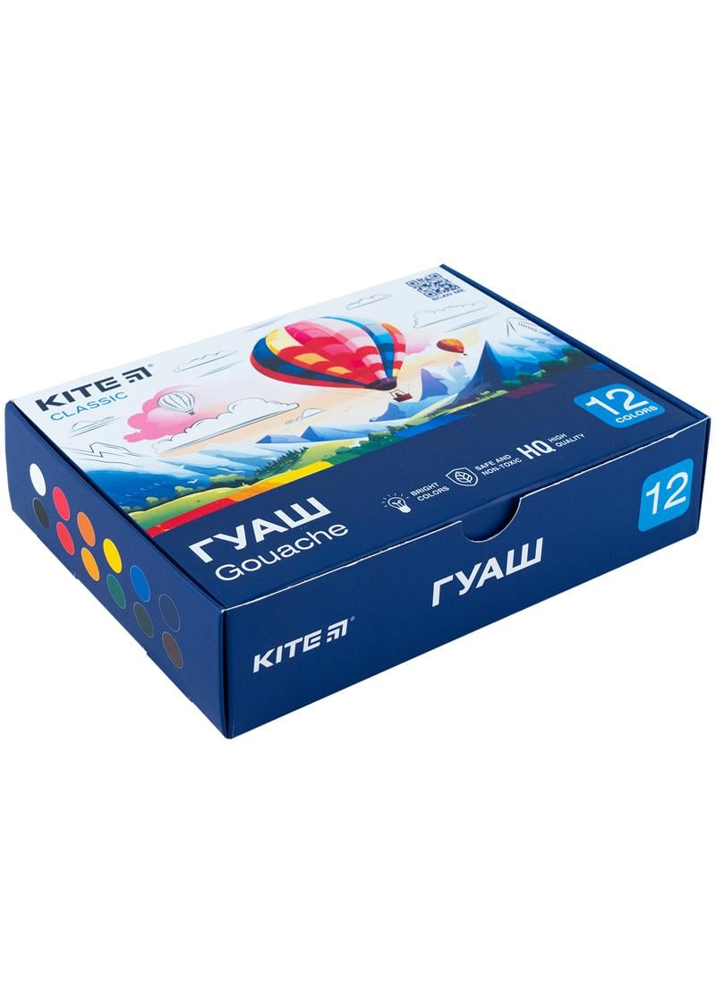 Гуаш KITE Classic 12 кольорів 20 мл (K-063)