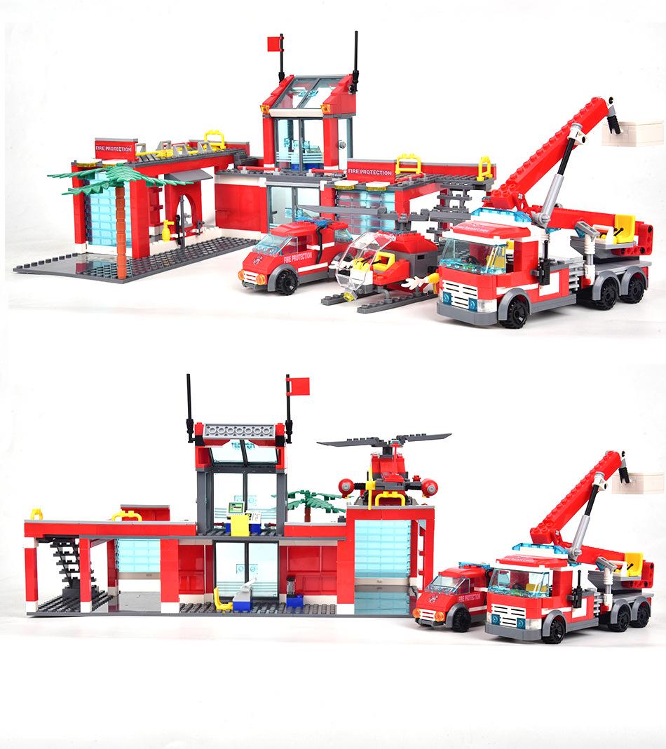 Конструктор пожежна станція з пожежною машиною і пожежним гелікоптером на 758 деталей (615) - фото 7 Конструктор пожежна станція з пожежною машиною і пожежним гелікоптером на 758 деталей (615) - фото 7