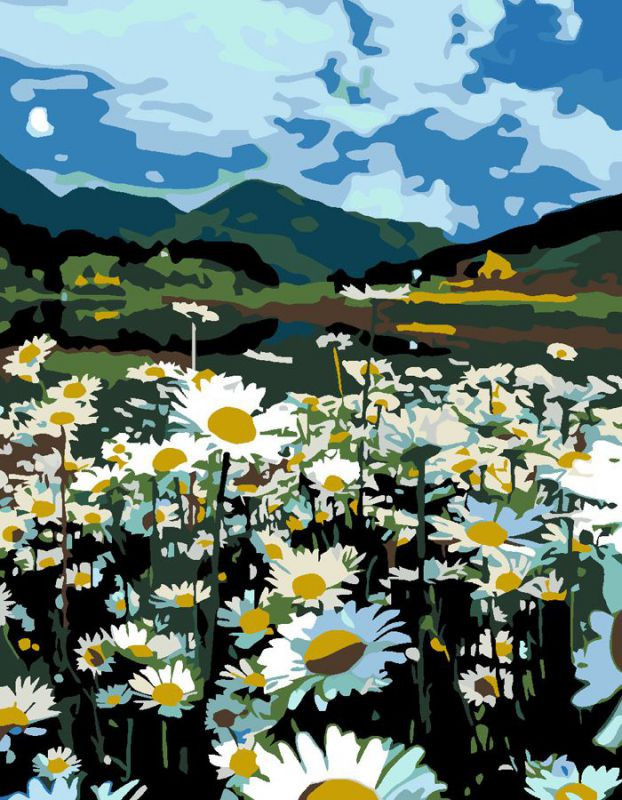 Картина по номерам Rosa Ромашковое поле 35х45 см (N00013333)