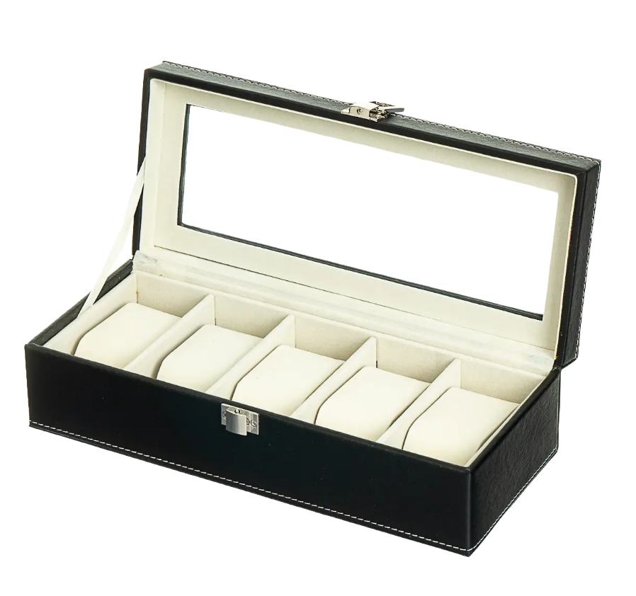 Шкатулка для часов 6 отделений 32,5х10х9 см Черный (0505-005) Шкатулка для часов 6 отделений 32,5х10х9 см Черный (0505-005)