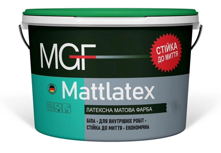 Краска MGF Mattlatex М 100 устойчива к мойке 7 кг (4605000003)