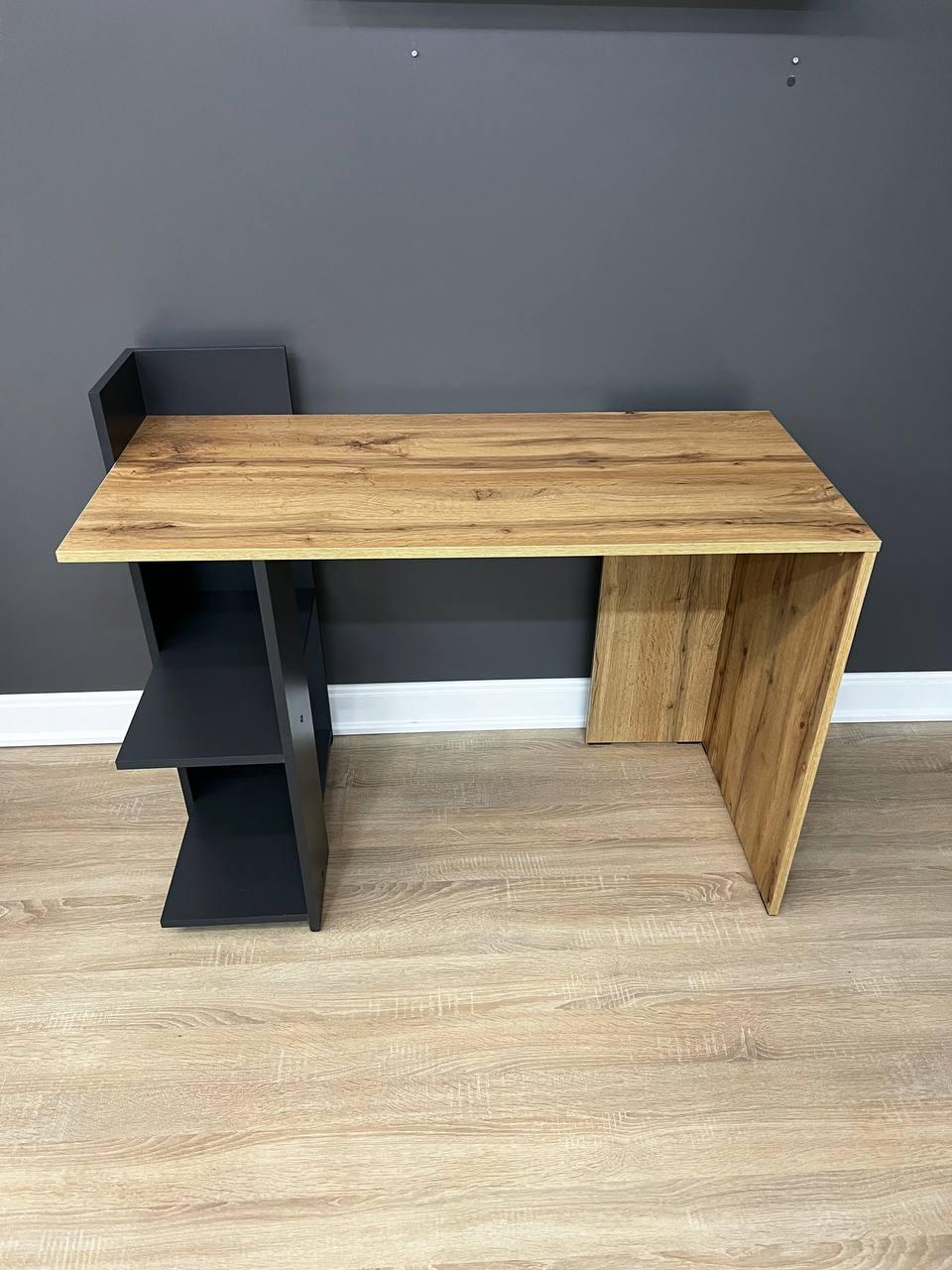 Стіл комп’ютерний з поличками 1116х516х750 мм Дуб аппалачі/Антрацит