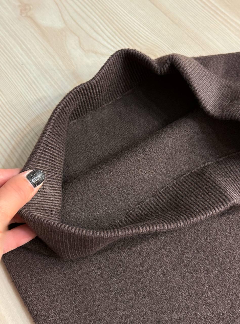 Спідниця жіноча MY FASHION 6808-80 в’язана з розрізом середня довжина One Size Коричневий (5789) - фото 5