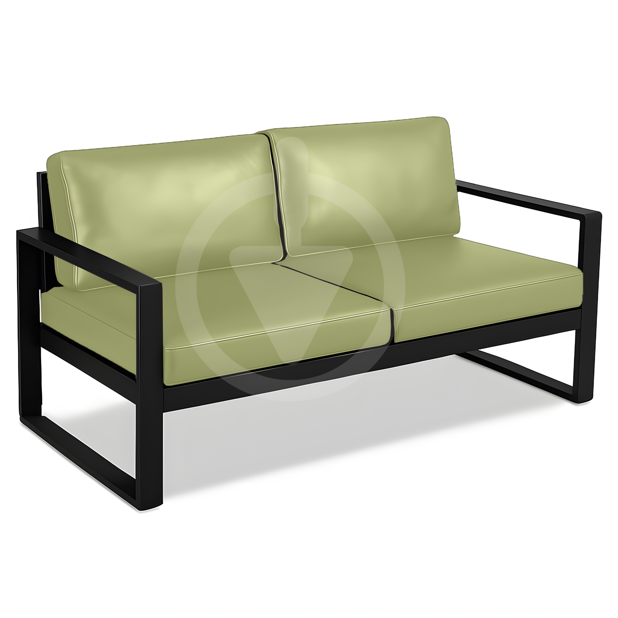 Диван металлический AVVS Бостон лофт с подлокотниками экокожа 130 см Светло-оливковый - фото 1 Диван металлический AVVS Бостон лофт с подлокотниками экокожа 130 см Светло-оливковый - фото 1