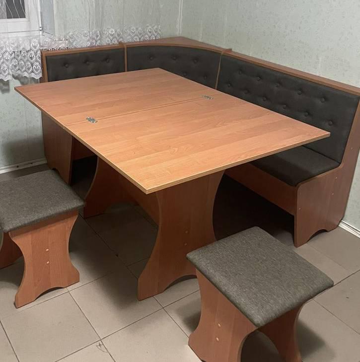 М'який куток MS Дорандо в комплекті з столом та двома табуретками 154х114 см Яблуня (MS-KSTT-DT-Y) - фото 3