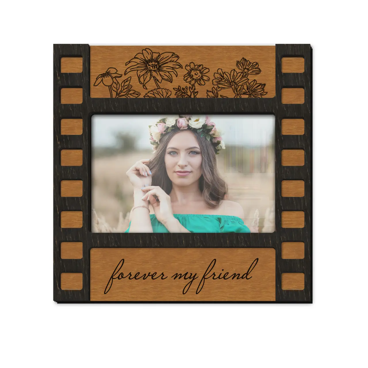 Фоторамка Forever My Friend на 1 фото Светло-коричневый (film_frame_horizontal_4x6) - фото 1 Фоторамка Forever My Friend на 1 фото Светло-коричневый (film_frame_horizontal_4x6) - фото 1