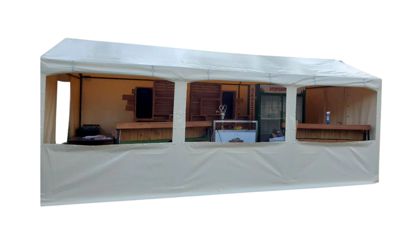 Палатка торговая каркасная ПВХ 3х6 м Белый (1861579996)