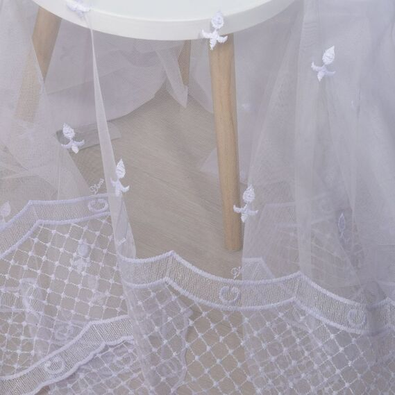 Тюль фатин IDEIA Lavali V-BEYAZ 3,0 м c вышивкой Белый (2200004211855)