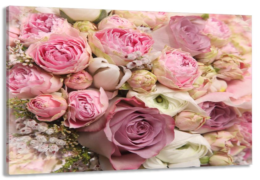 Картина на холсте в гостиную/спальню Розовые розы 40х80 см (MLP_246)