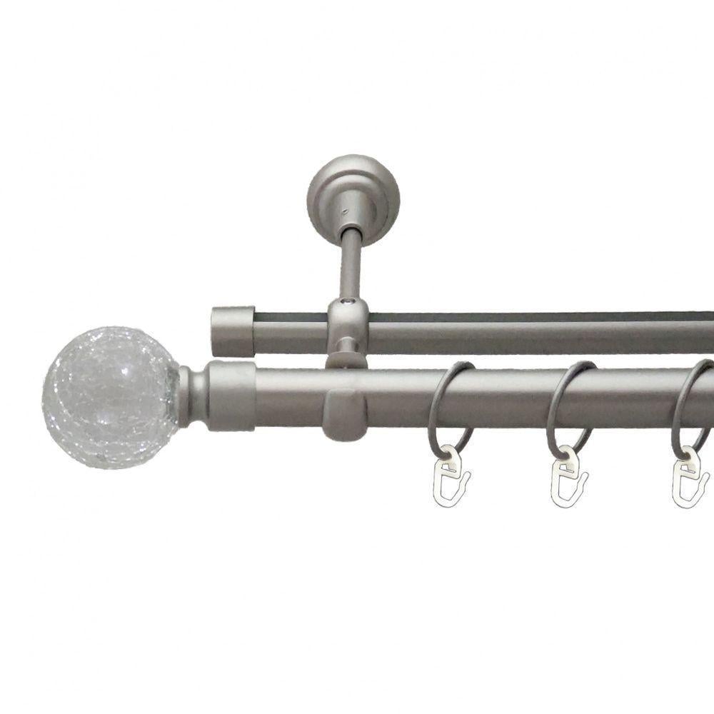 Карниз Orvit Сепия двухрядный гладкий 200 см Сатин (6452751)