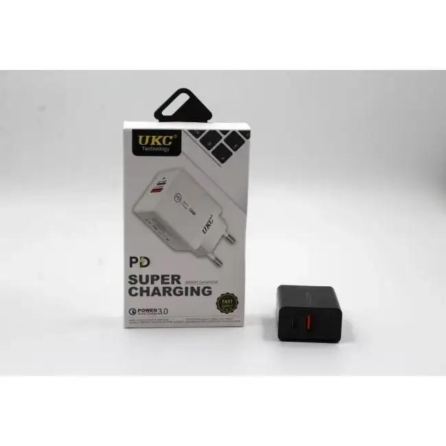 Адаптер для заряджання Fast Charge 220v 18w PD 889 USB+type C (6924) - фото 5