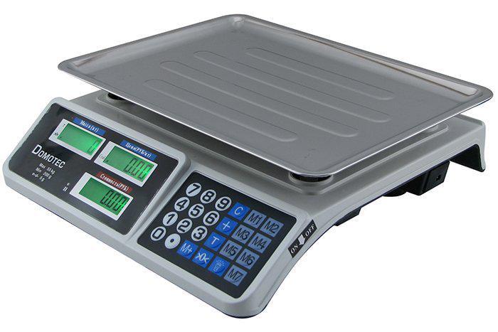 Весы торговые Domotec DT-809 до 50 кг шаг 2 г платформа 35×24 см Белый (ML-06839)