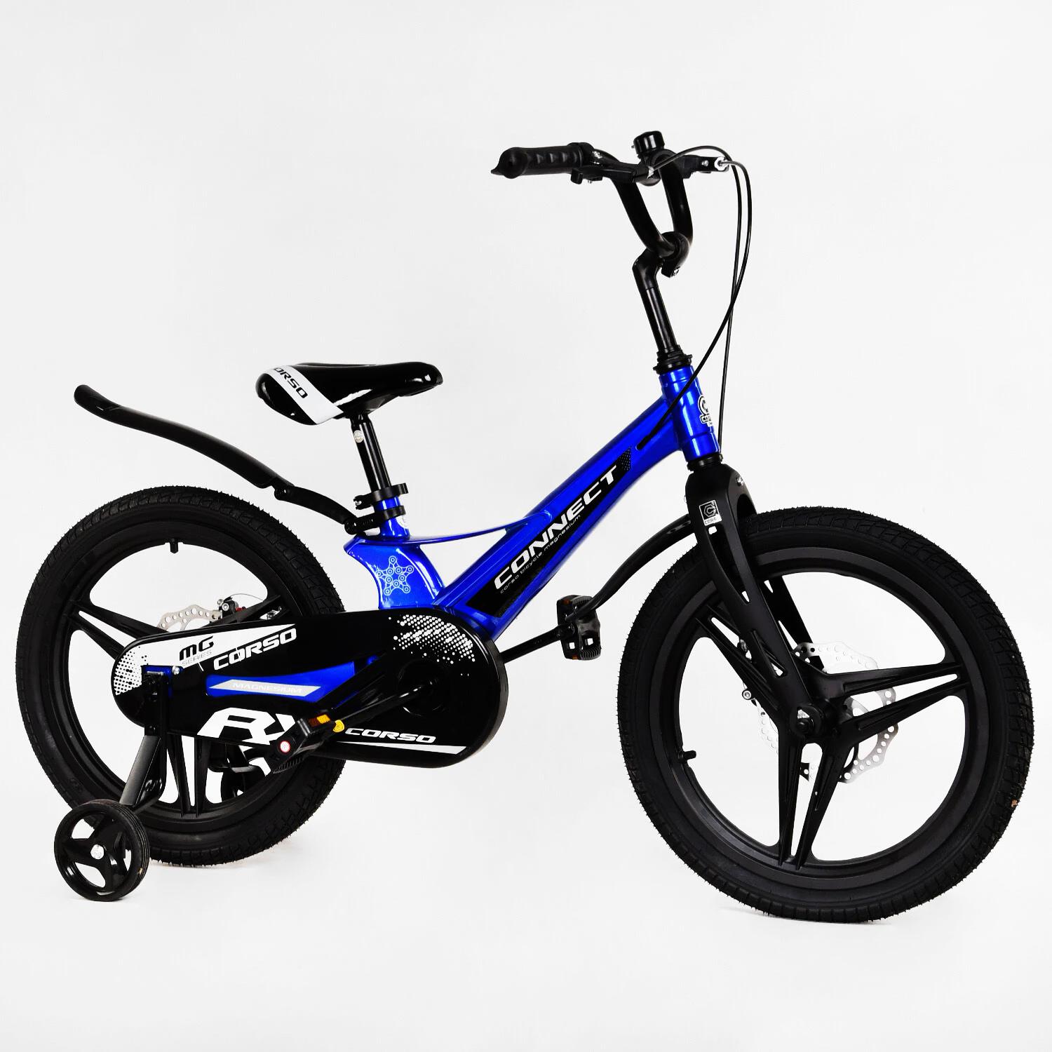 Детский велосипед Corso Connect 18" магниевая рама дисковые тормоза Dark Blue (113675)