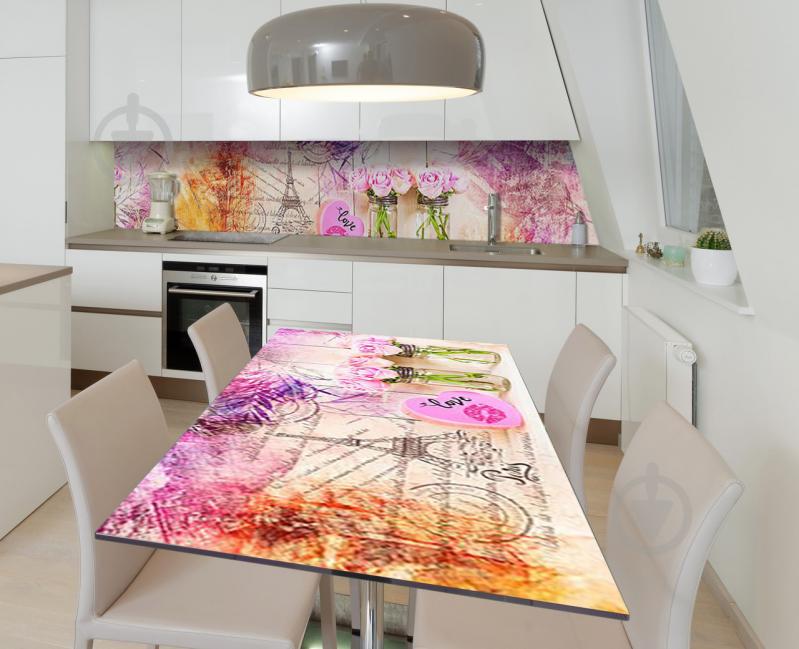 Наклейка 3Д виниловая на стол Zatarga «Французский поцелуй» 600х1200 мм для домов, квартир, столов, кофейн,