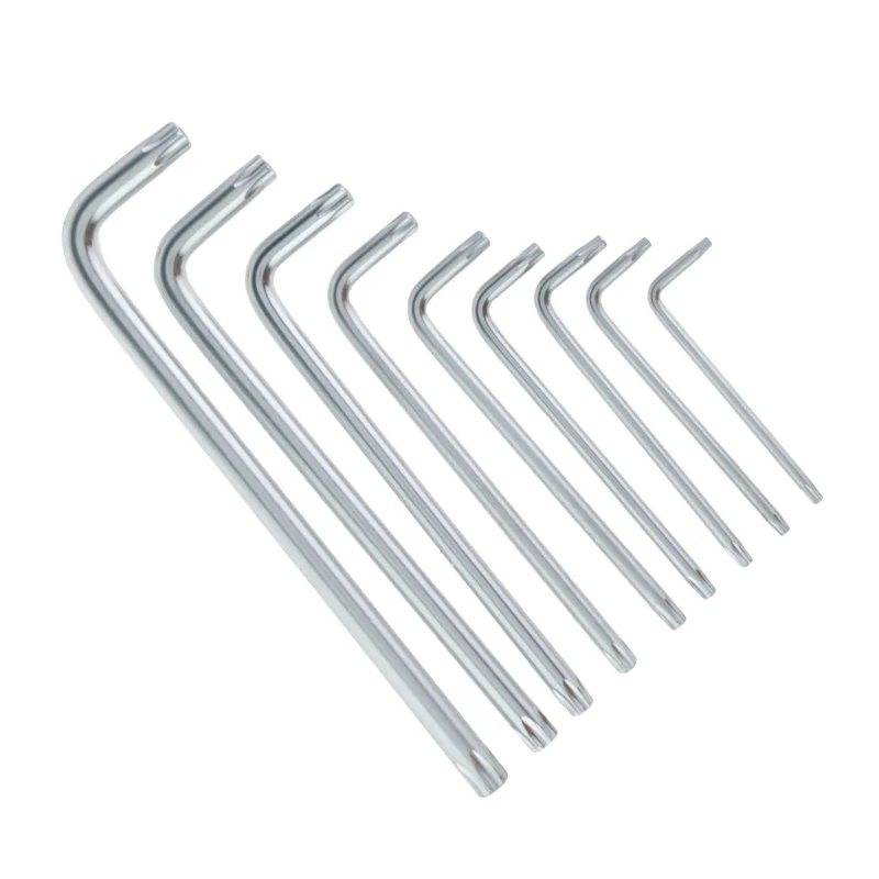 Набір шестигранних TORX ключів Polax Г-подібних подовжених 9 предметів Т10-Т50 Cr-V (25-008) - фото 5