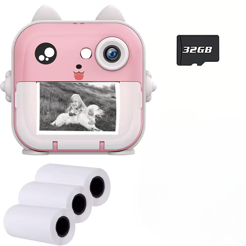 Фотоаппарат детский мгновенной печати с функцией видеосъемки print camera Розовый (2259204176)