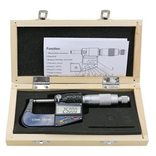 Микрометр цифровой IDSWQ0-100I в футляре точность 0-25 мм 0,001 мм (2573)