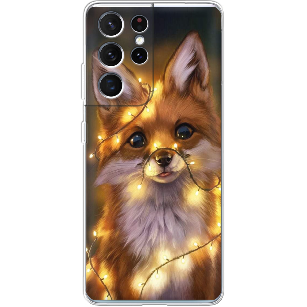 Чохол BoxFace Samsung G998 Galaxy S21 Ultra Різдвяна Лисичка Прозорий силікон (41719-up2399-41719)