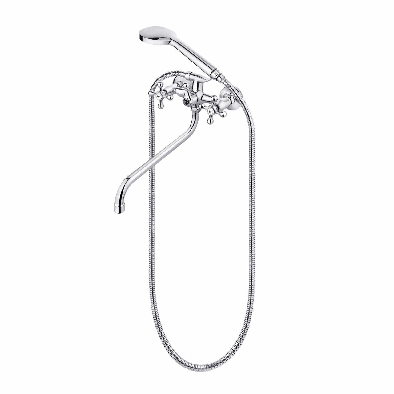 Змішувач для ванни Perla VALENCIA довгий гусак з аксесуарами Хром (PSH13049)