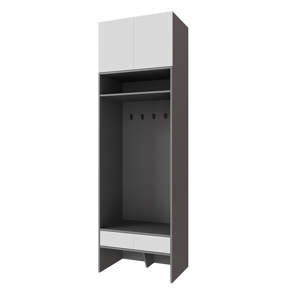 Передпокій Меблітренд Чиназес Чипа-800.5 800х500х2550 мм Графітовий/Білий - фото 1 Передпокій Меблітренд Чиназес Чипа-800.5 800х500х2550 мм Графітовий/Білий - фото 1