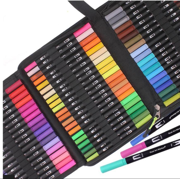 Набір акварельних двосторонніх скетч-маркерів для малювання Color brush 48 шт. - фото 3