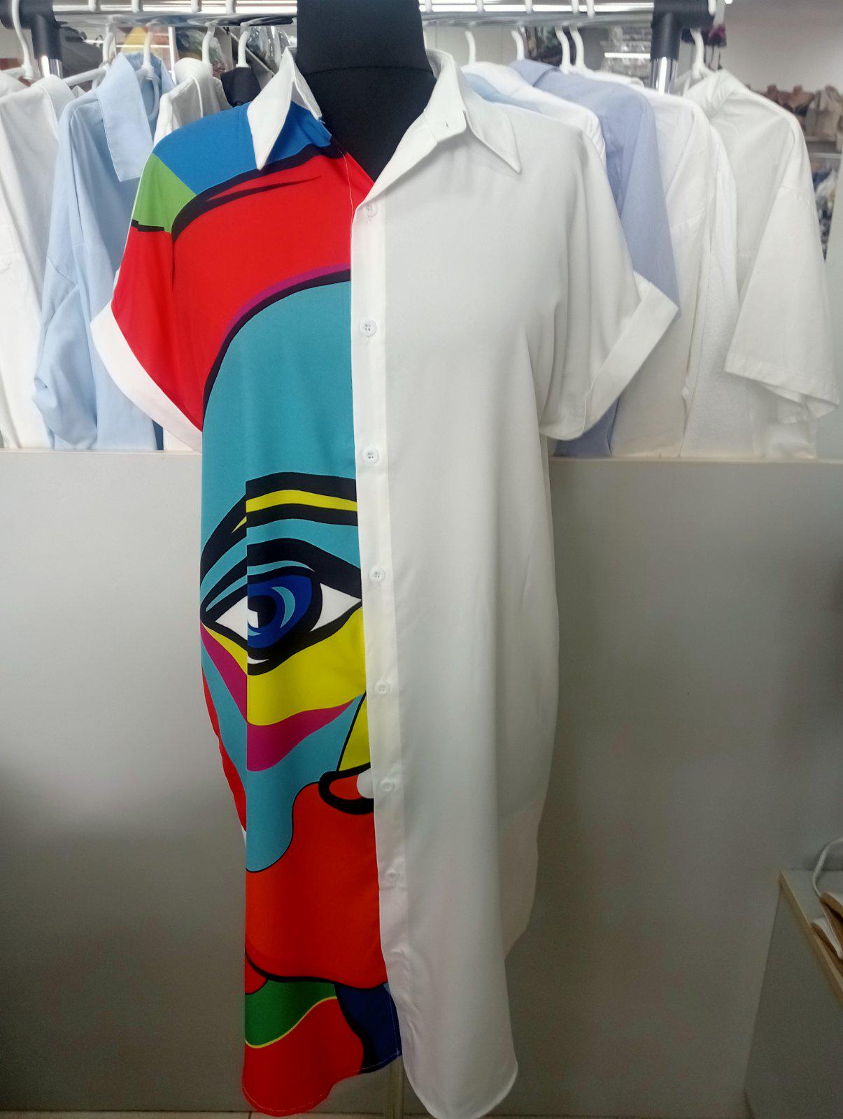 Сукня-сорочка з кольоровим принтом XL (00217)