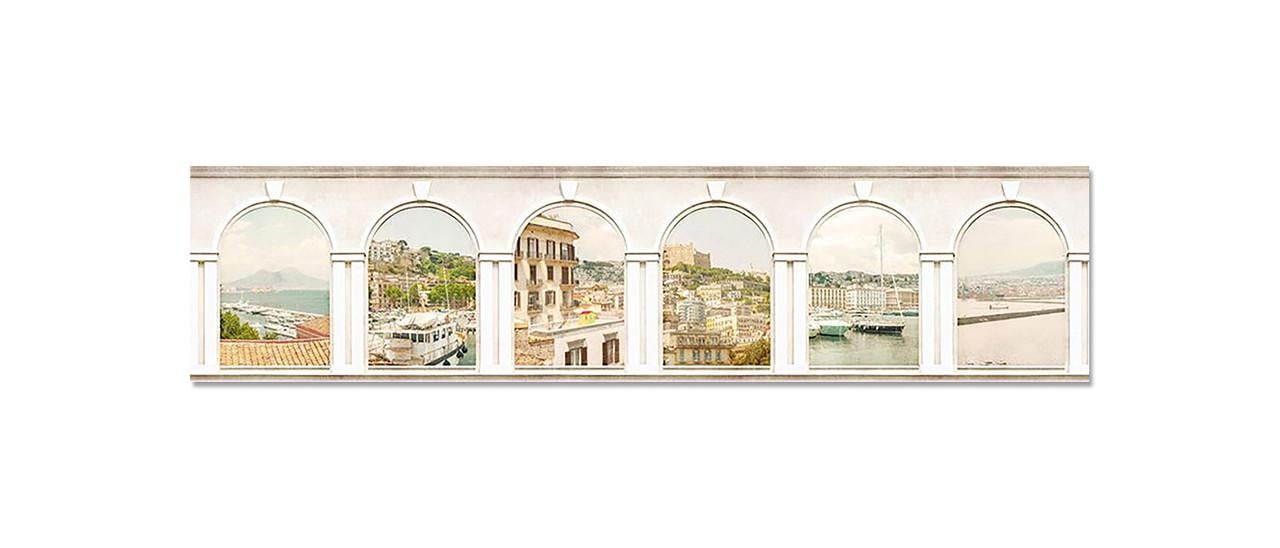 Кухонный фартук Белые арки из самоклеющейся виниловой пленки 60х250 см Бежевый Кухонный фартук Белые арки из самоклеющейся виниловой пленки 60х250 см Бежевый