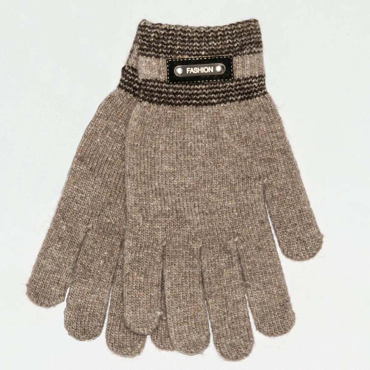 Мужские вязаные перчатки №18-7-13 размер универсальный Светло-коричневый (DR007708)