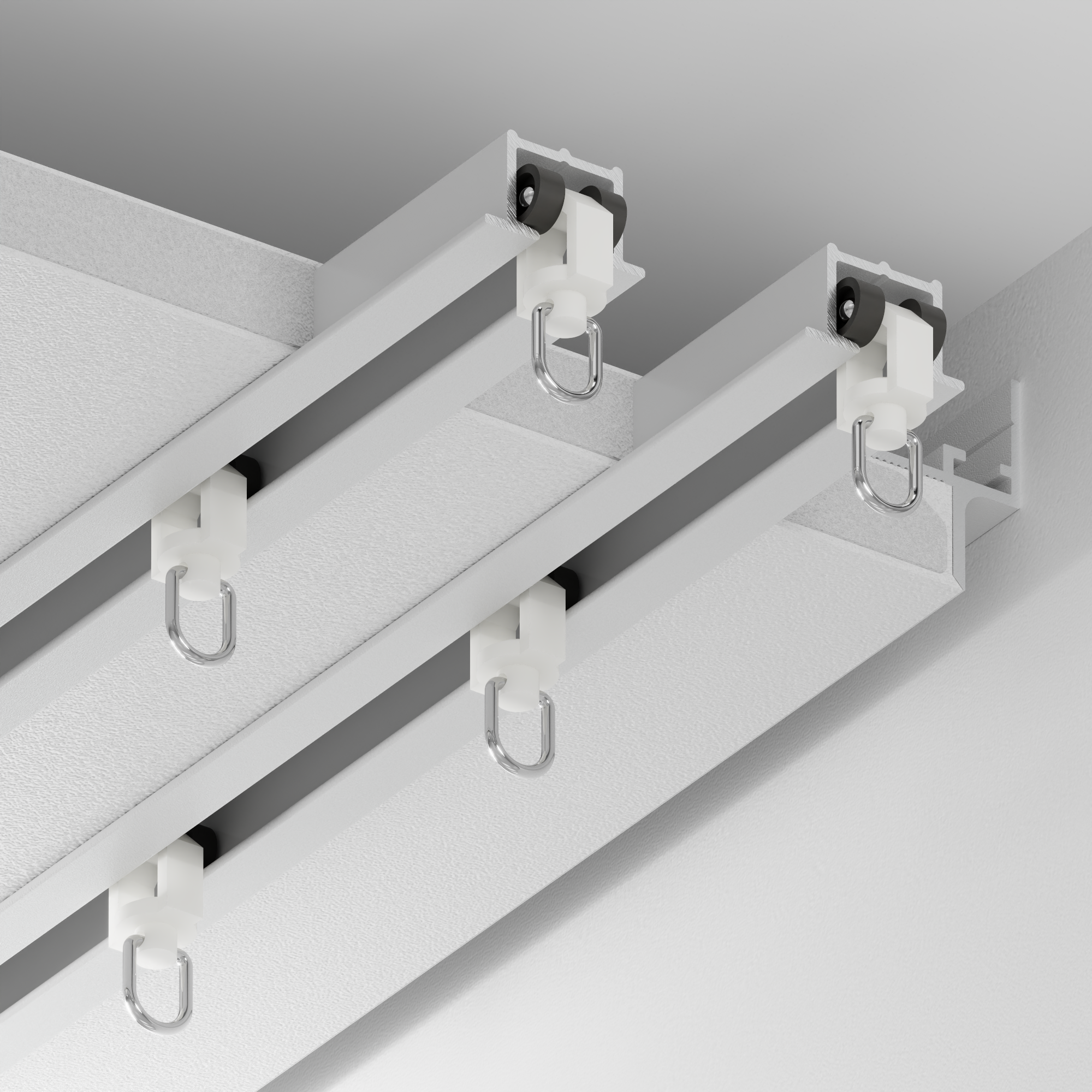 Карниз двухрядный скрытый для гипсокартона Mriya Lite Белый (M.LITE.01)