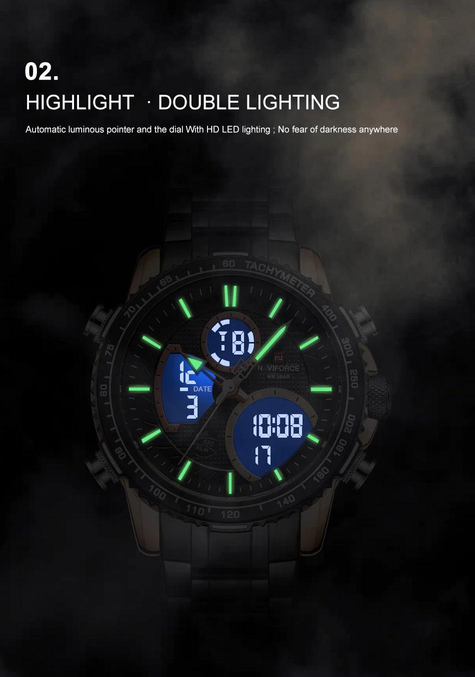 Чоловічий годинник Naviforce Fire 9182 Black - фото 8