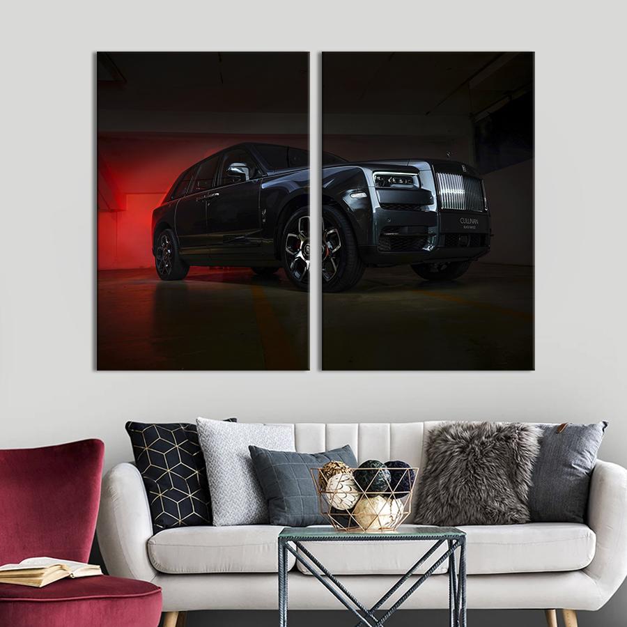 Картина на холсте Элитное авто Rolls-Royce Cullinan Black Badge 165x122 см (1391-2)