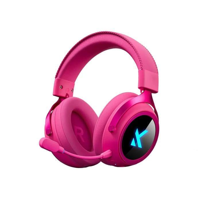 Наушники игровые беспроводные MChose X9 2.4G/Bluetooth 5.3/USB-C Розовый (1696)