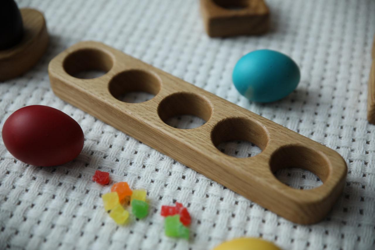 Подставка-рамка деревянная из ясеня на 5 яиц 26х6х2,5 см (WDE-16,1)