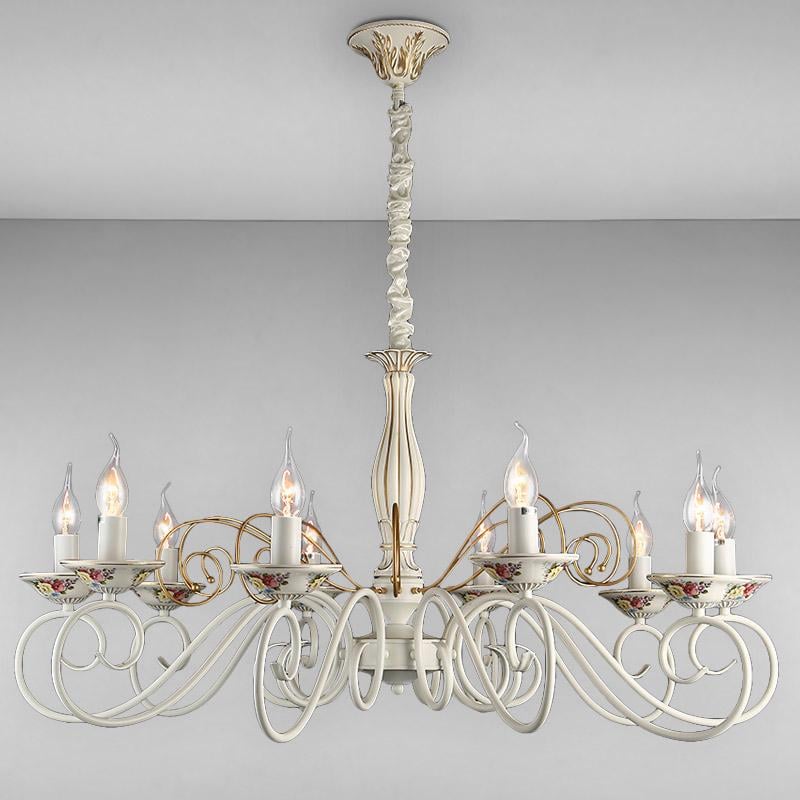 Люстра подвесная Light House LS-17151-10 свечи Белый/Золотой (16483)