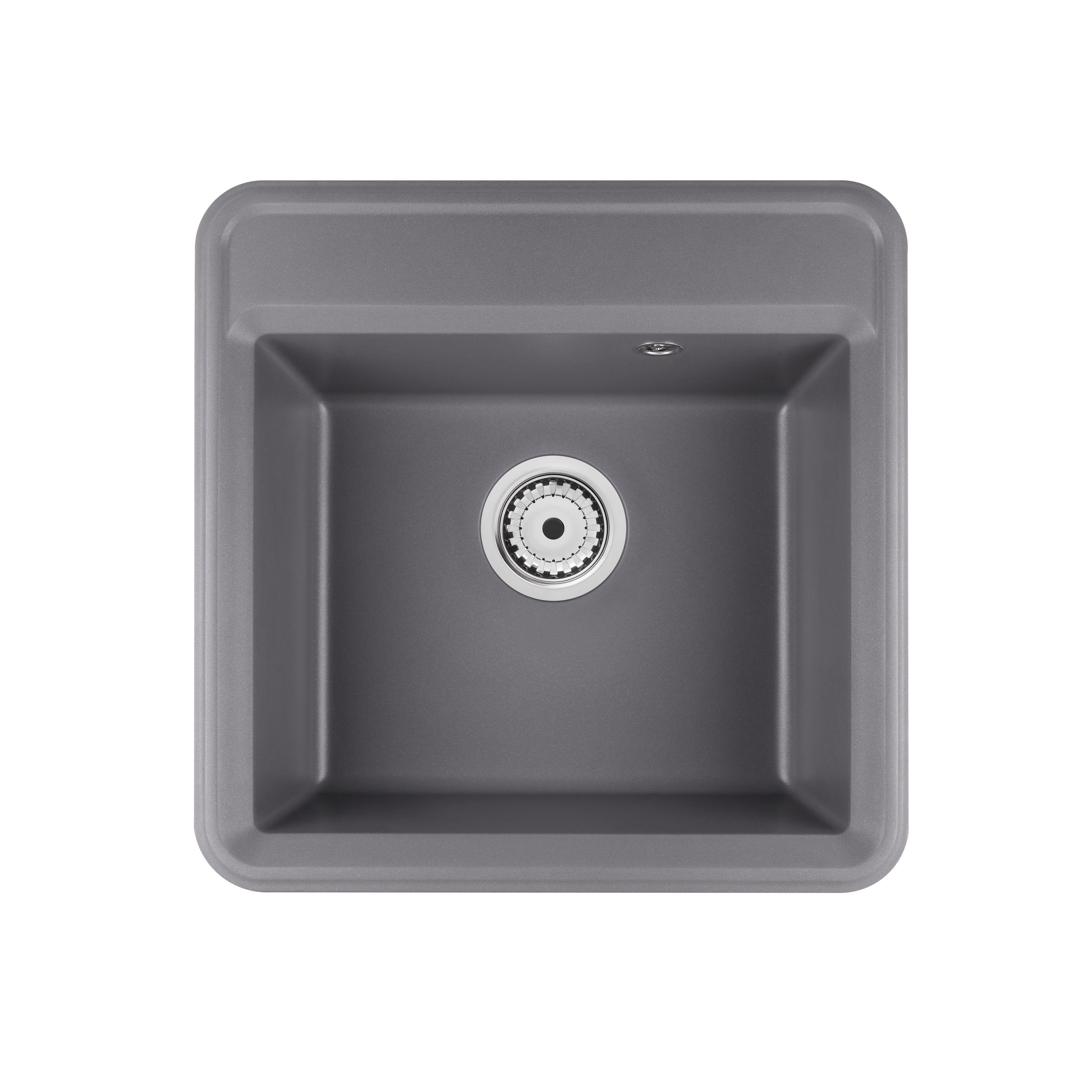Мойка кухонная Qtap QTCS5151GRE гранитная квадратная 505x505 мм Серый (124550) Мойка кухонная Qtap QTCS5151GRE гранитная квадратная 505x505 мм Серый (124550)