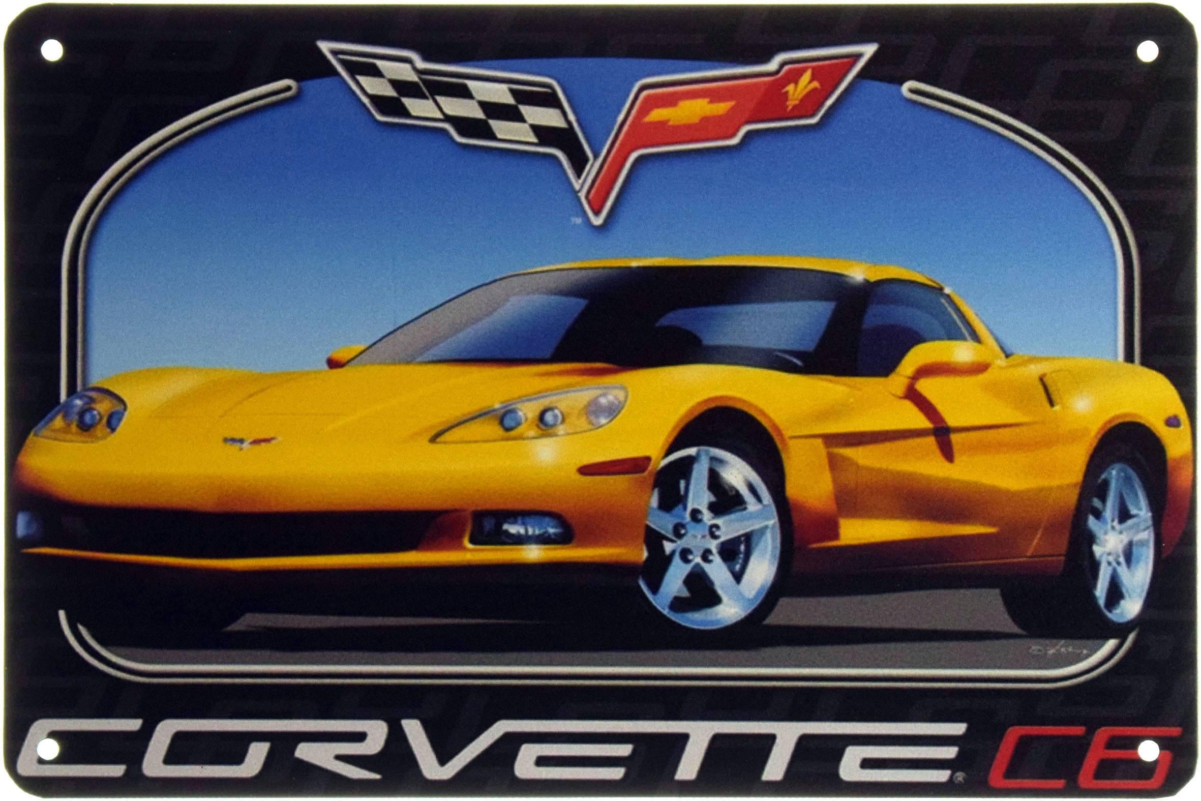 Табличка металлическая Chevrolet Corvette C6 20x30 см