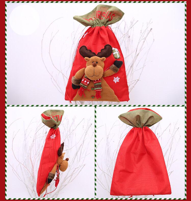 Сумка-мішок для новорічних подарунків Олень 35х56 см Червоно-Зелений (22889176) - фото 2 Сумка-мішок для новорічних подарунків Олень 35х56 см Червоно-Зелений (22889176) - фото 2