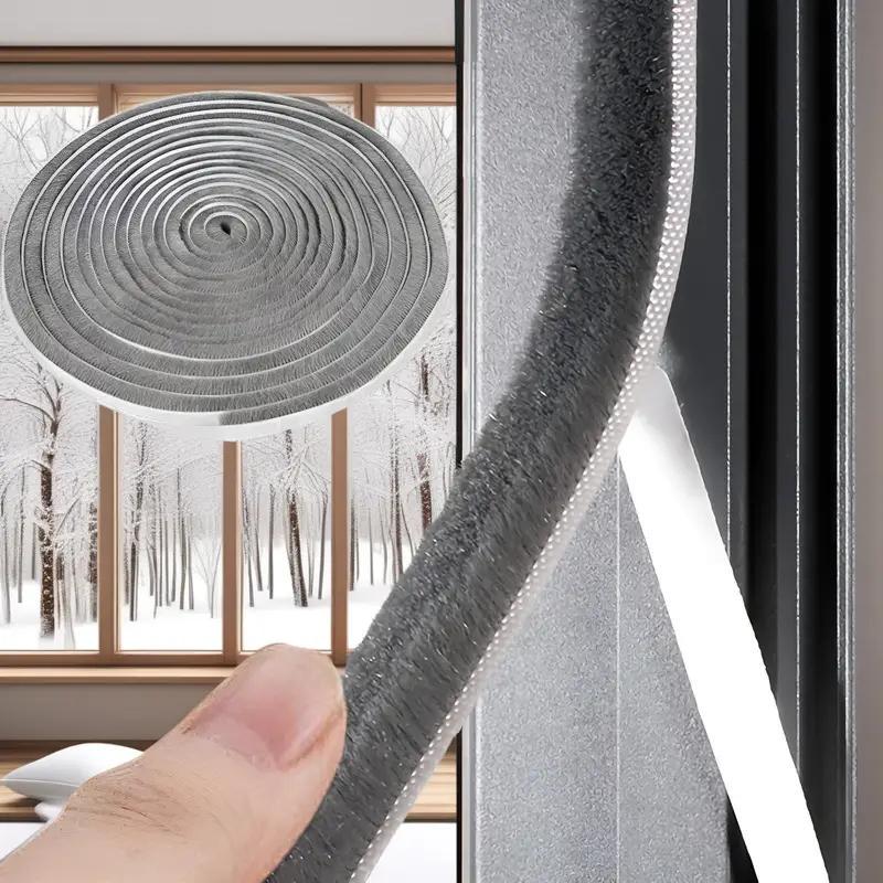 Уплотнитель для окон и дверей на самоклеющейся основе с ворсом 5 м Серый (2464734123) - фото 10