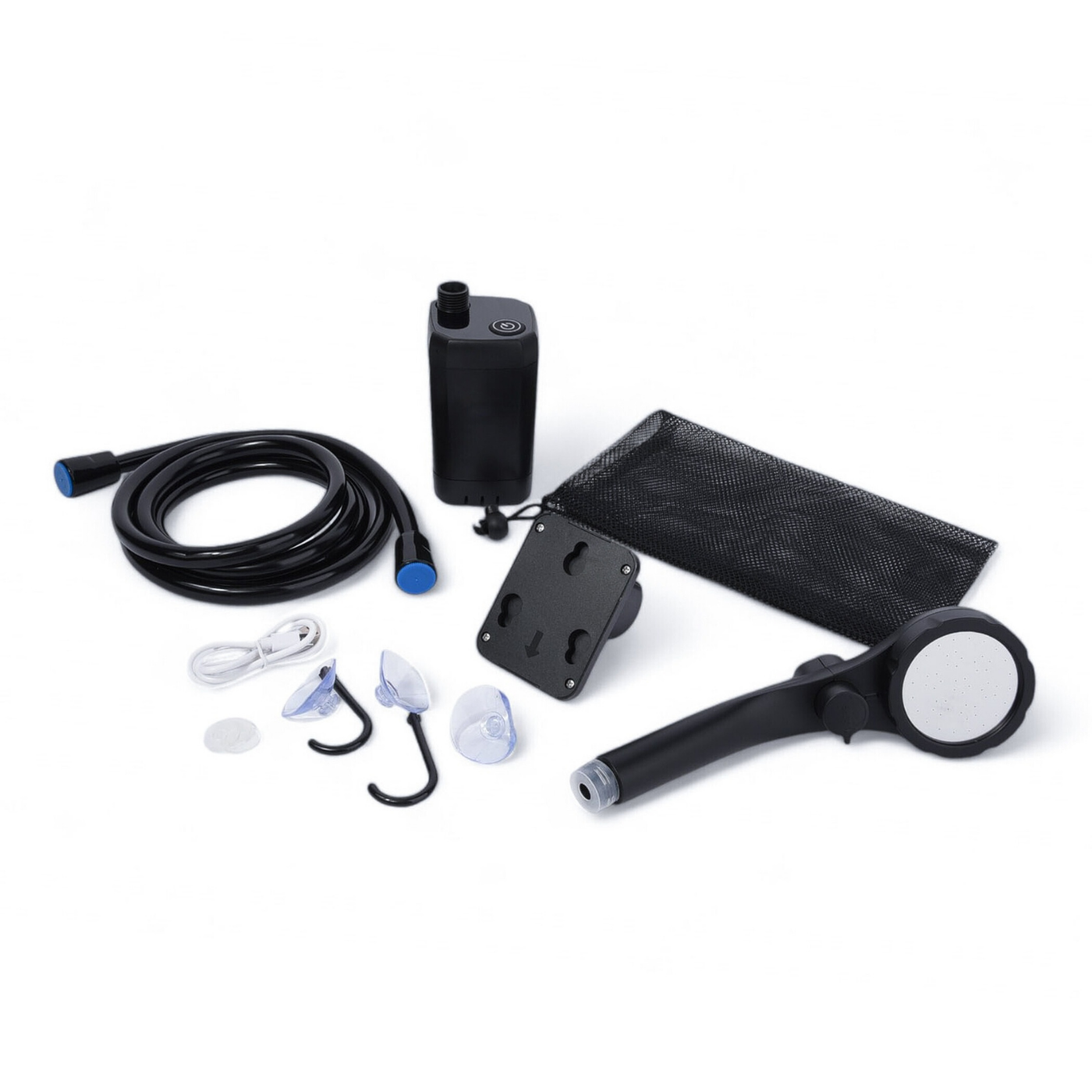 Душ портативный помповый с аккумулятором 6000 мАч и дисплеем 2 м Черный (33386766)