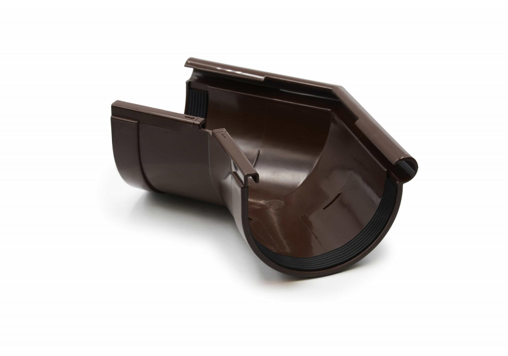 Угол желоба наружный RAINWAY 130 система 135° Коричневый