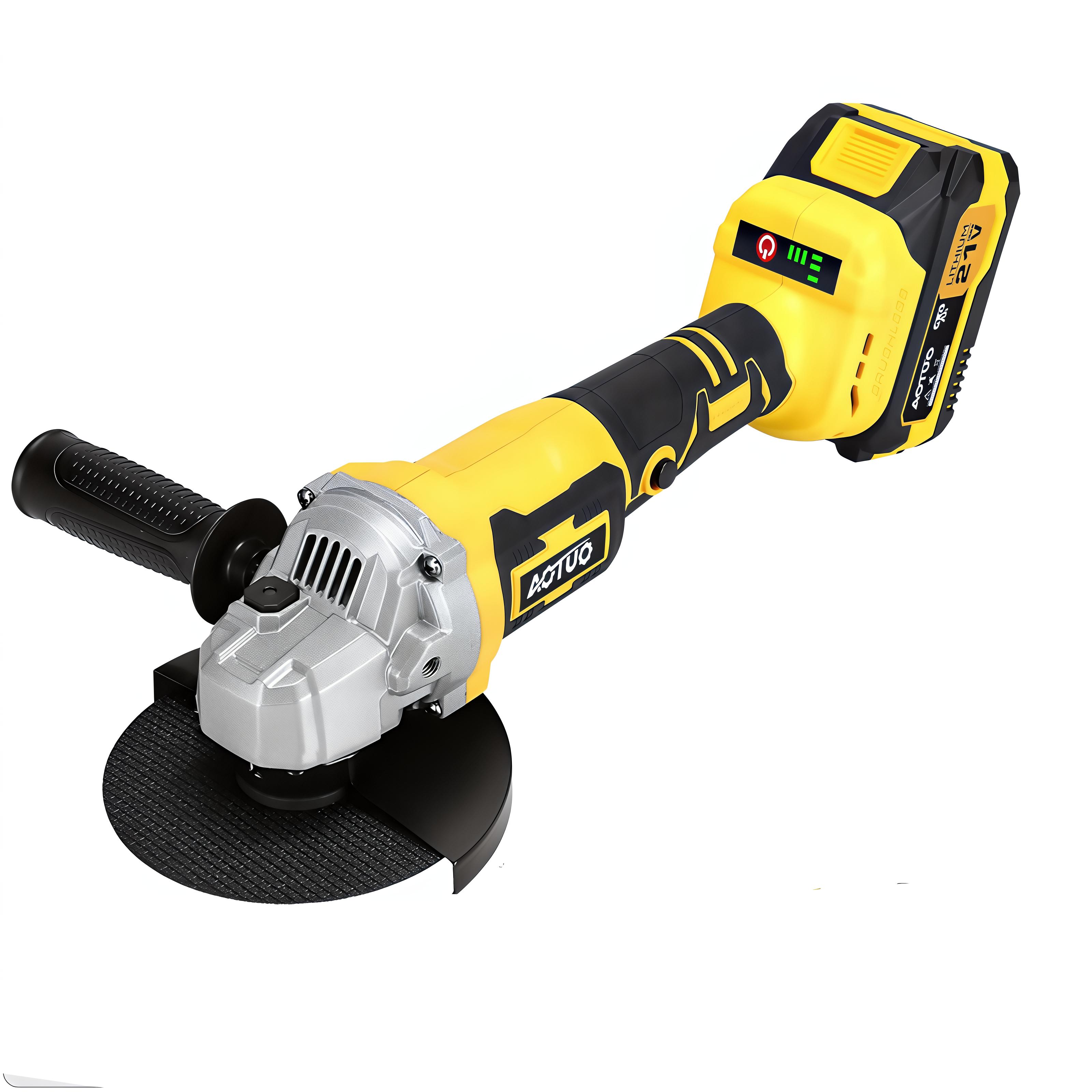 Болгарка AOTUO бесщеточная аккумуляторная 125 мм 1 аккумулятор 4 Ач кейс/зарядный блок/комплект дисков (AKKBOL-1456)
