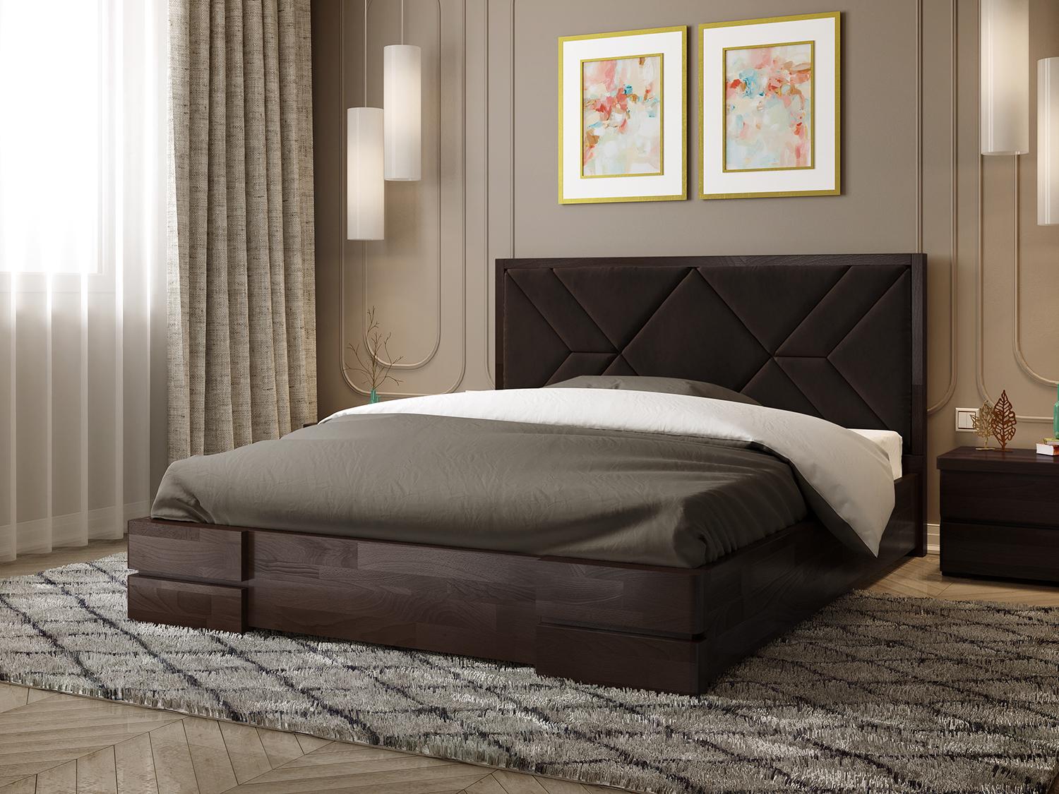 Кровать деревянная двухспальная Arbor Элит 160х200 см Тёмный орех