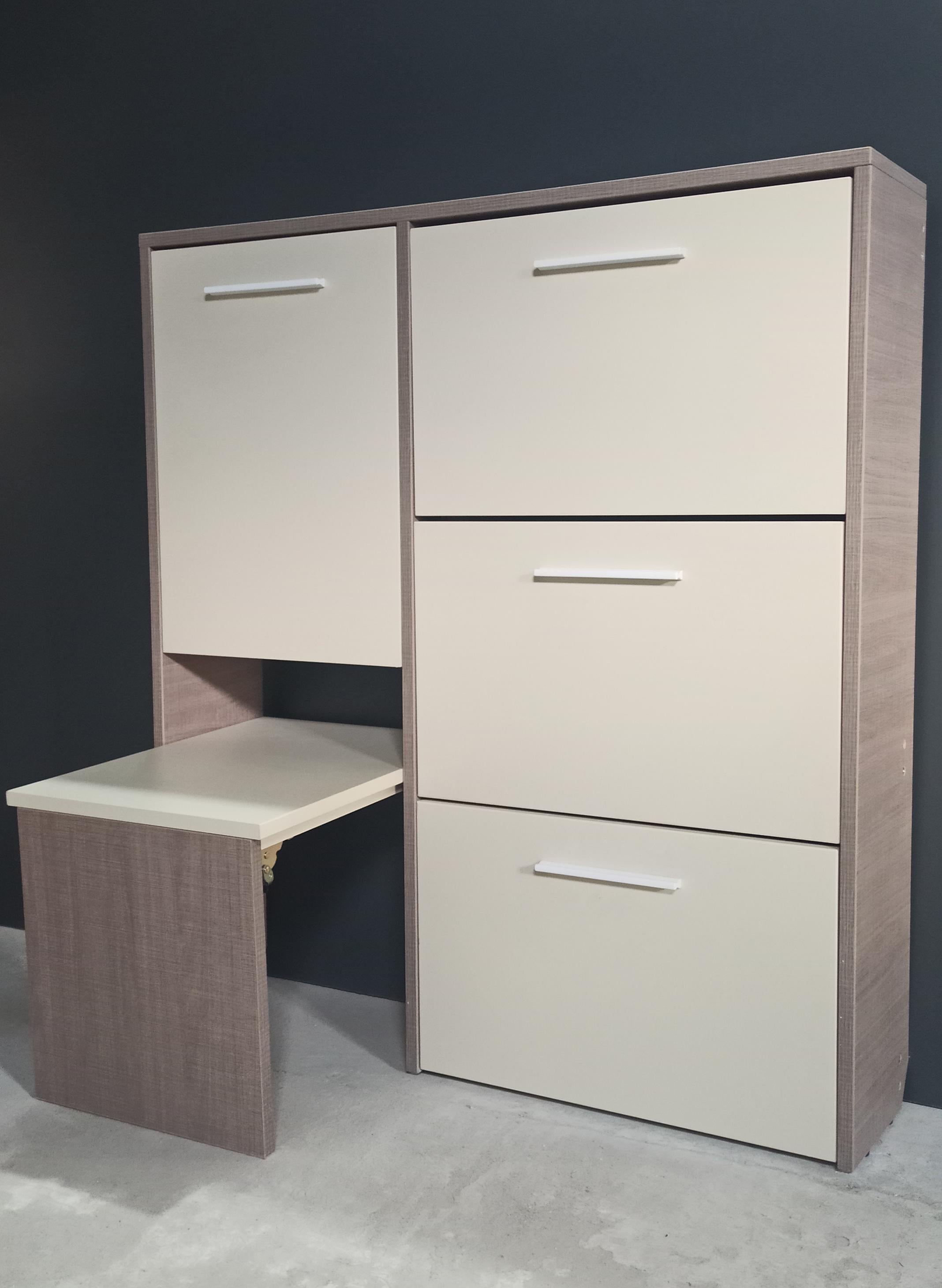 Тумба-трансформер для обуви Вернал с сиденьем двохсекционная Бежевый/Cleaf Корица