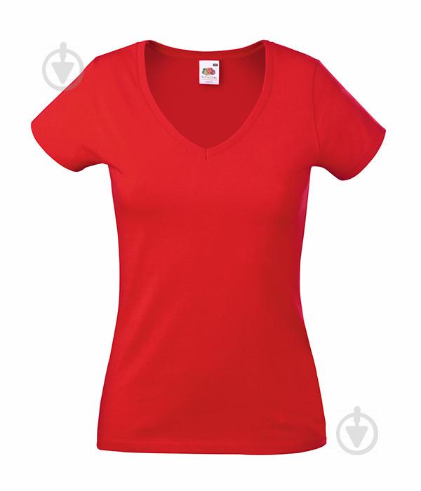 Футболка Fruit of the Loom Lady-fit V-neck XS Красный (061398040XS)
