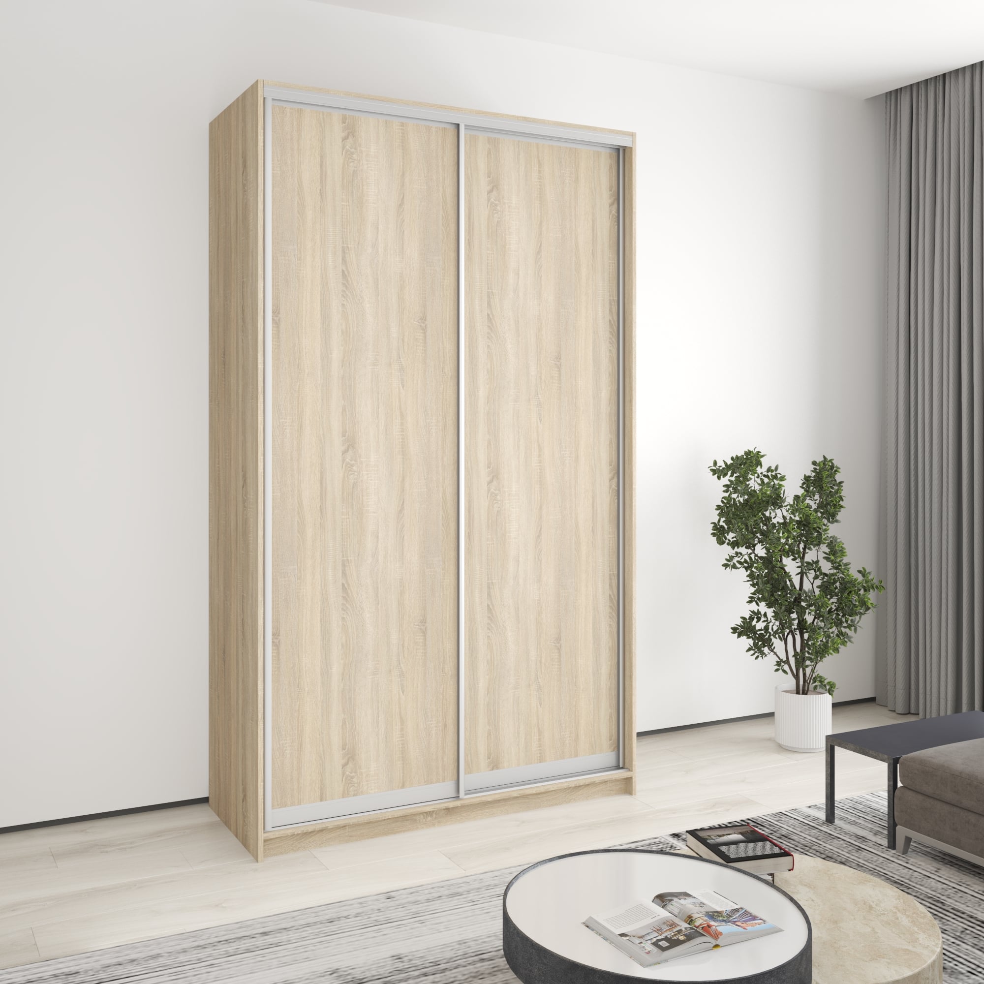 Шкаф-купе двухдверный Mebel Star Стандарт AL MBS-3559 140х45х240 см Дуб сонома (1004743)