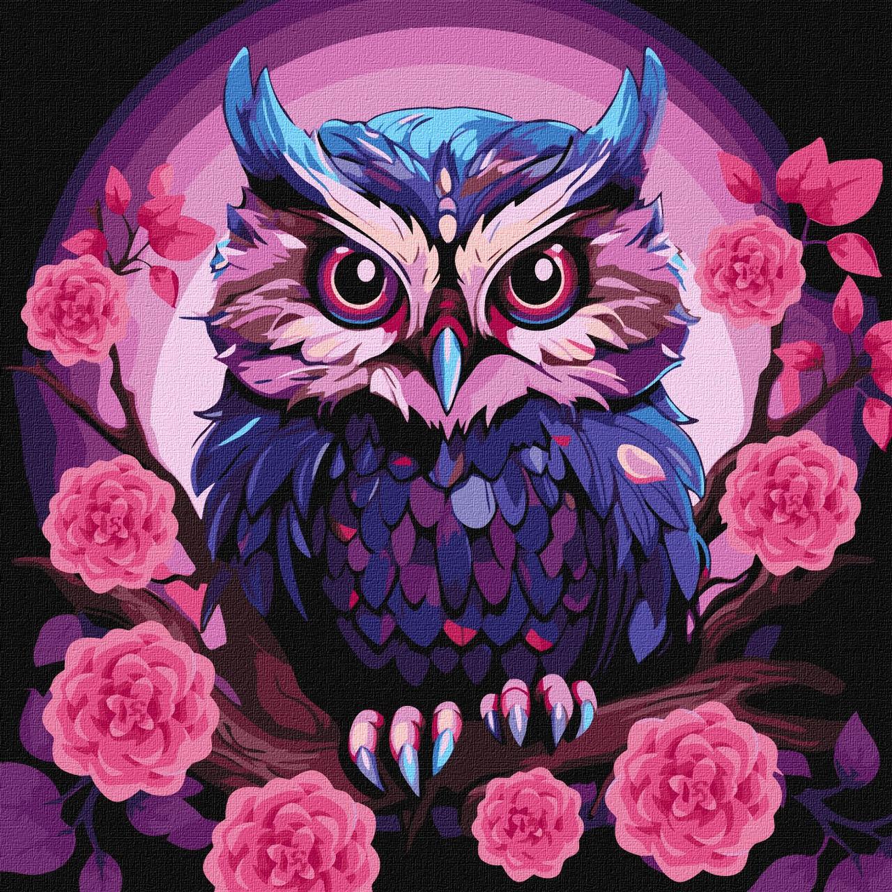 Картина по номерам Идейка Фиолетовая совушка 40х40 см (00743)