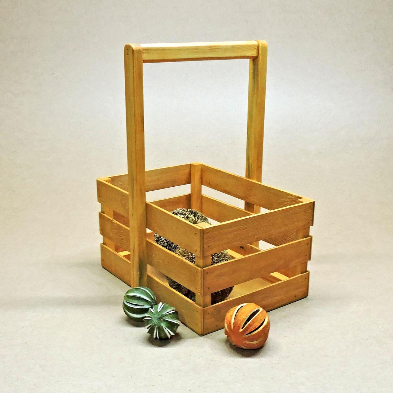 Корзинка подарочная из дерева Шелли 18х30 см Карри (ПДК-0022303)