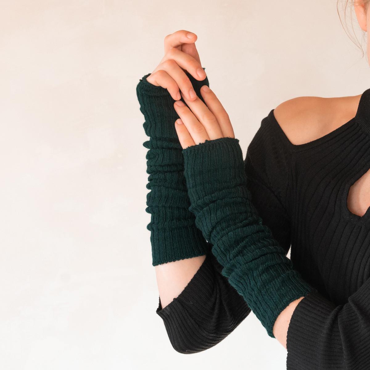 Митенки кашемировые трикотажные XXS-XXXXL Зеленый (61100) - фото 4