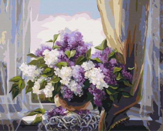 Картина по номерам Brushme Сирень у окна 40х50 см (BS8260)